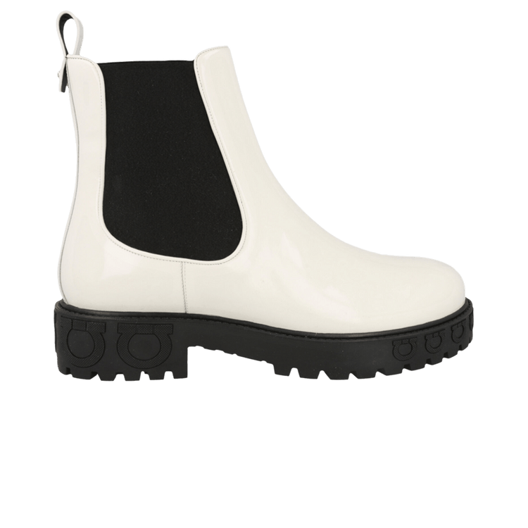 Ferragamo Wmns Varsi Patent Leather Bootie 'White' 01N662 751774 1C