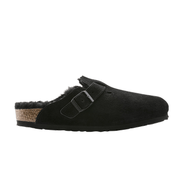 Birkenstock Boston Shearling Suede Narrow 'Black'