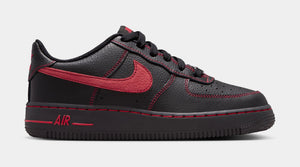 Nike Air Force 1 LV8 GS 'Black/Black/Black/University Red'
