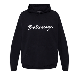 Balenciaga Wide Fit Hoodie 'Black/White'