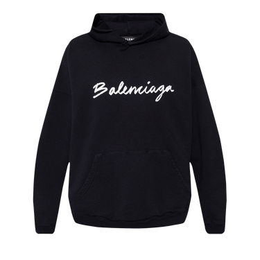 Balenciaga Wide Fit Hoodie 'Black/White'