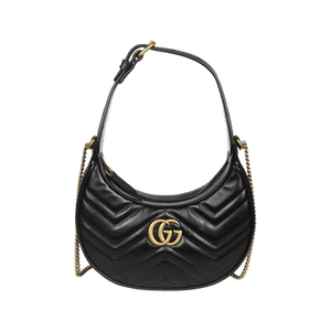 Gucci GG Marmont Half-Moon-Shaped Mini Bag 'Nero'