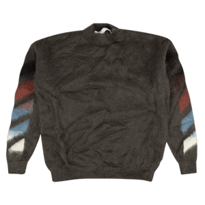 Off-White Diag Brush Mohair Crewneck 'Grey'