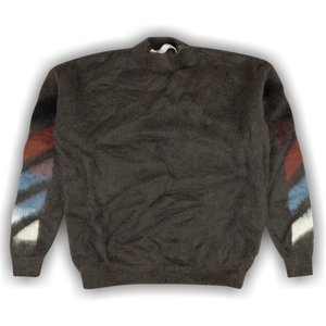 Off-White Diag Brush Mohair Crewneck 'Grey'