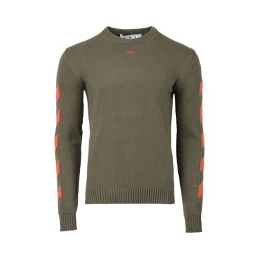 Off-White Diag Arrow Knit Crewneck 'Army Green/Orange'