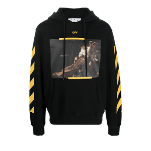 Off-White Diagonal Arrow Caravaggio St Fran Slim Hoodie 'Black/White'