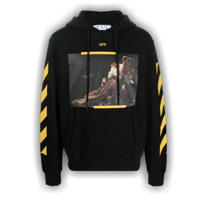 Off-White Diagonal Arrow Caravaggio St Fran Slim Hoodie 'Black/White'