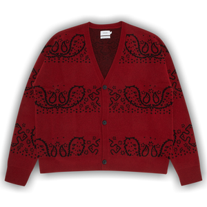 Rhude Bandana Knit Cardigan 'Red/Black'