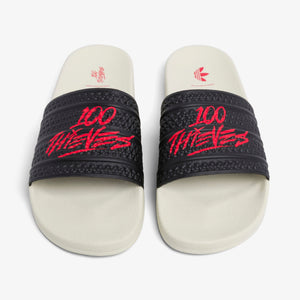 100 Thieves x adidas Adilette Slide 'Black Red'