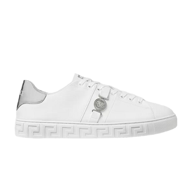 Versace Greca Leather Sneaker 'White Silver'