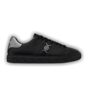 Versace Greca Leather Sneaker 'Black Silver'