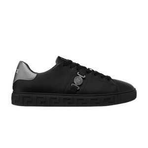 Versace Greca Leather Sneaker 'Black Silver'