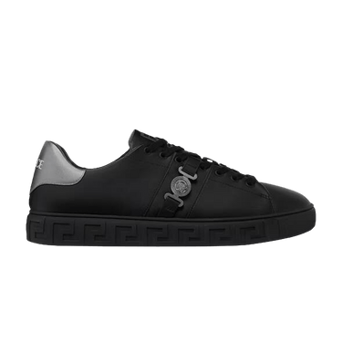 Versace Greca Leather Sneaker 'Black Silver'
