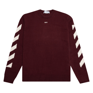 Off-White Diag Arrow Knit Crewneck 'Barolo/White'