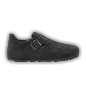 Birkenstock London Shearling Suede Leather 'Black'