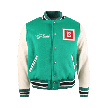 Rhude Tile Varsity Jacket 'Menthol/Creme'
