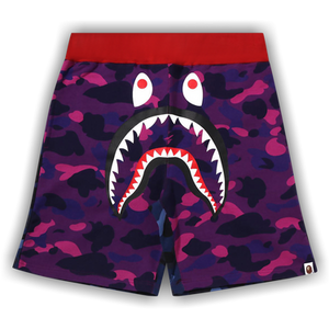 BAPE Crazy Camo Shark Sweat Shorts 'Purple'