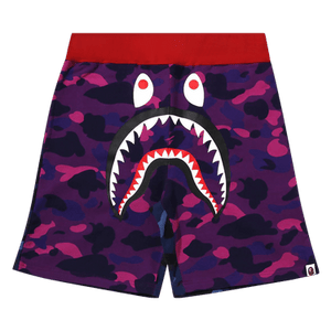 BAPE Crazy Camo Shark Sweat Shorts 'Purple'