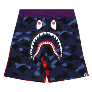 BAPE Crazy Camo Shark Sweat Shorts 'Navy'