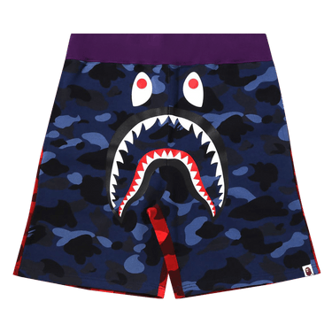 BAPE Crazy Camo Shark Sweat Shorts 'Navy'