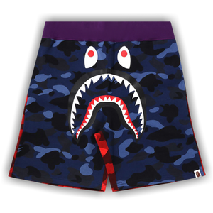BAPE Crazy Camo Shark Sweat Shorts 'Navy'