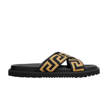 Versace Jacquard Nappa Sandal 'Black Gold'