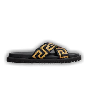 Versace Jacquard Nappa Sandal 'Black Gold'