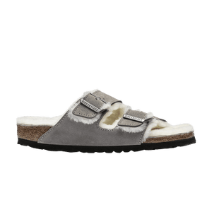 Birkenstock Arizona Shearling Suede Leather Narrow 'Stone Coin'