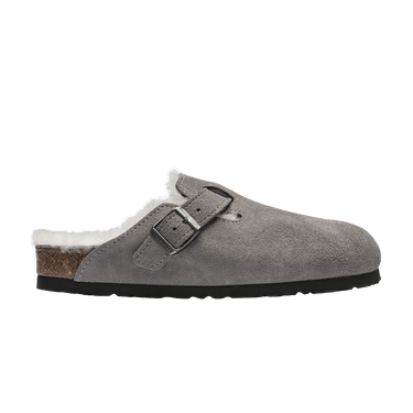 Birkenstock Boston Shearling Suede 'Stone Coin'