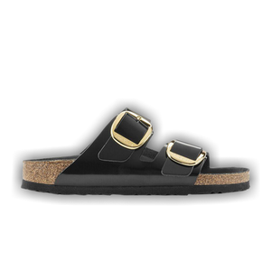 Birkenstock Wmns Arizona Big Buckle Natural Patent Leather Narrow 'Black'