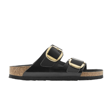 Birkenstock Wmns Arizona Big Buckle Natural Patent Leather Narrow 'Black'