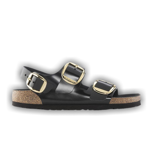 Birkenstock Wmns Milano Big Buckle Natural Patent Leather Narrow 'Black'