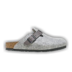 Birkenstock Boston Natural Leather-Felt 'Light Grey'