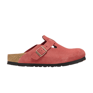 Birkenstock Boston Suede Embossed Corduroy Narrow 'Sienna Red'