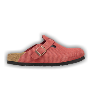Birkenstock Boston Suede Embossed Corduroy Narrow 'Sienna Red'