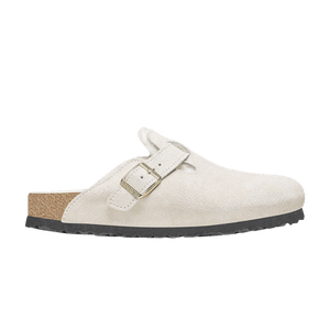 Birkenstock Wmns Boston Shearling Suede Leather Narrow 'Antique White'