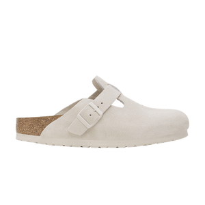 Birkenstock Boston Soft Footbed Suede Leather 'Antique White'