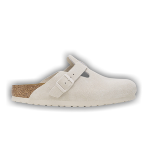 Birkenstock Boston Soft Footbed Suede Leather Narrow 'Antique White'