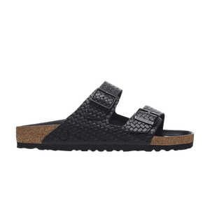 Birkenstock Arizona Leather Woven Sandal 'Emboss Black'