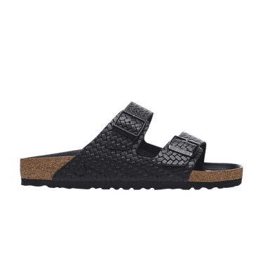 Birkenstock Arizona Leather Woven Sandal 'Emboss Black'