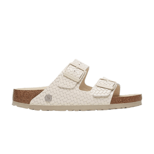 Birkenstock Arizona Leather Woven Sandal 'Emboss Ecru'