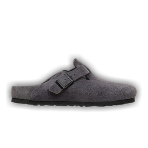 Birkenstock Boston Exquisite Suede Sandal 'Charcoal'