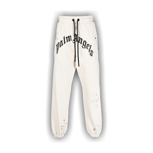 Palm Angels GD Glittered Logo Sweatpants 'Off White'