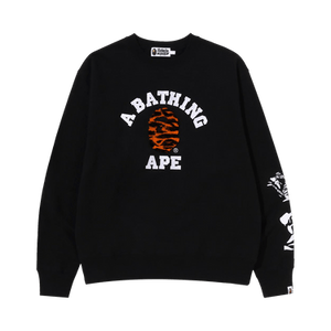 BAPE Tiger Camo College Relaxed Fit Crewneck 'Black'