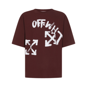 Off-White Paint Script Over Skate Short-Sleeve Tee 'Barolo/White'