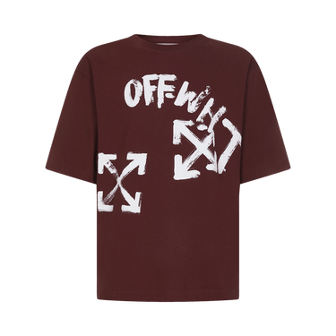Off-White Paint Script Over Skate Short-Sleeve Tee 'Barolo/White'