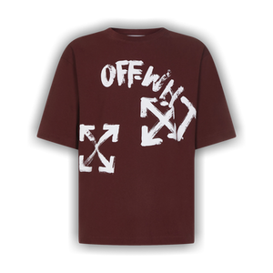 Off-White Paint Script Over Skate Short-Sleeve Tee 'Barolo/White'
