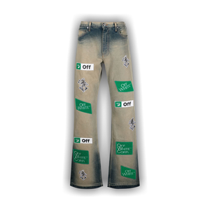 Off-White Diag Multilogo Relax Slim Jean 'Grey/White'