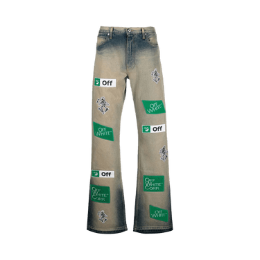 Off-White Diag Multilogo Relax Slim Jean 'Grey/White'