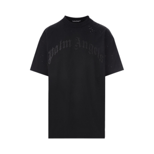 Palm Angels Glittered Logo Classic Tee 'Black'
